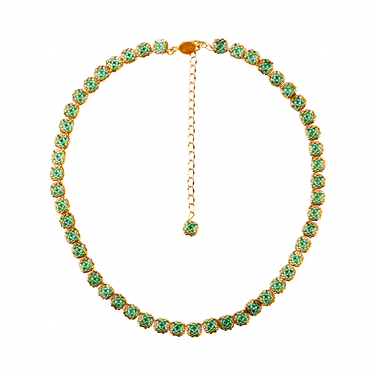 Collar Diamantes Cuadrados Dorado Corto Aqua